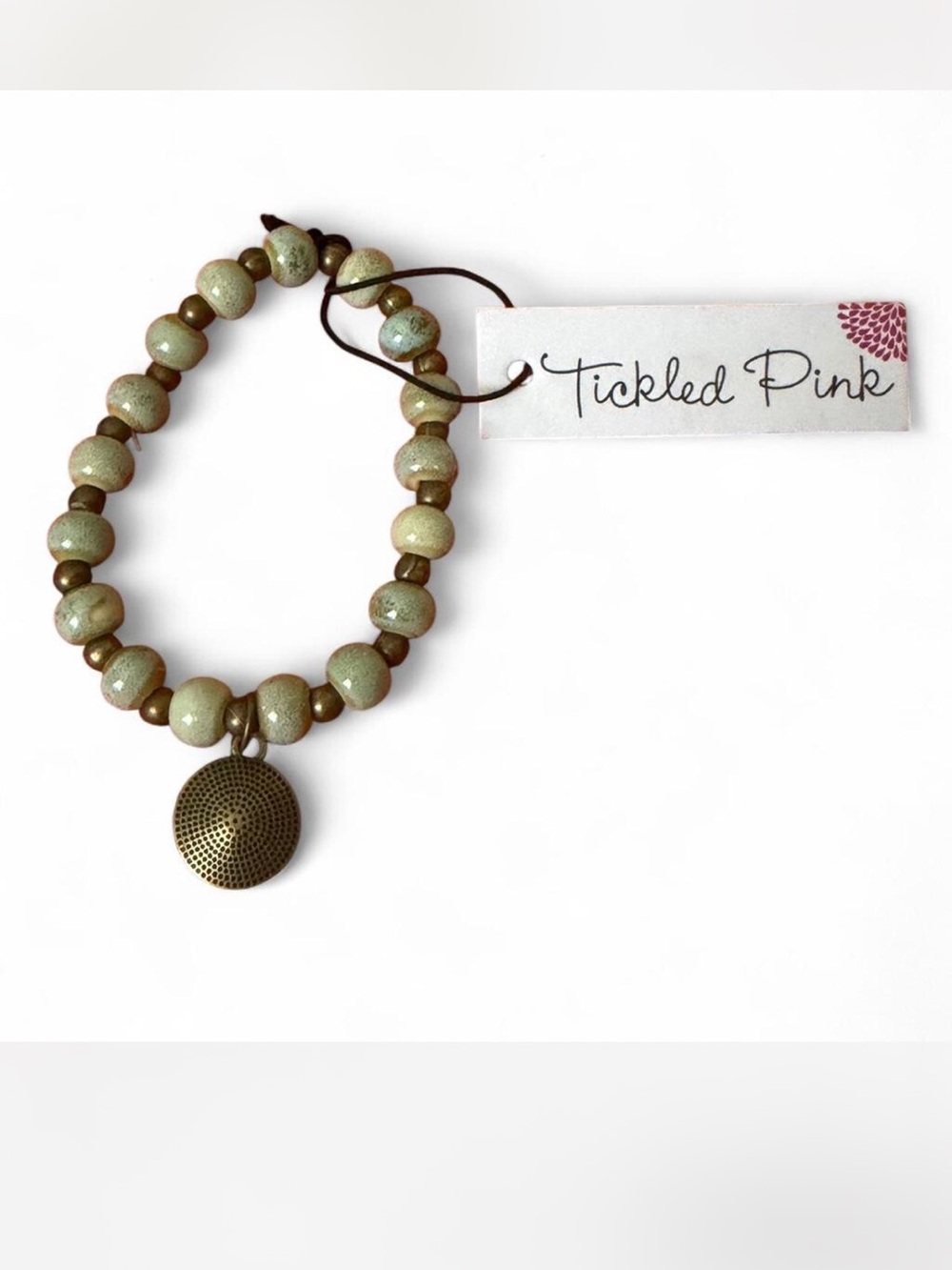 Green Beaded Elastic Bracelet